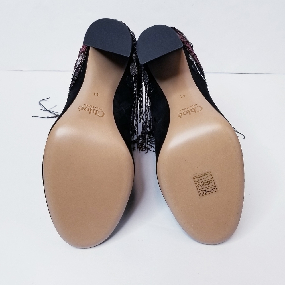 Chloe Bead Fringe Suede‎ Ankle Boots - Picture 8 of 12